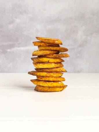 a stack of plantain chips