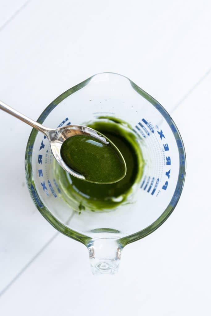 An iced matcha latte.