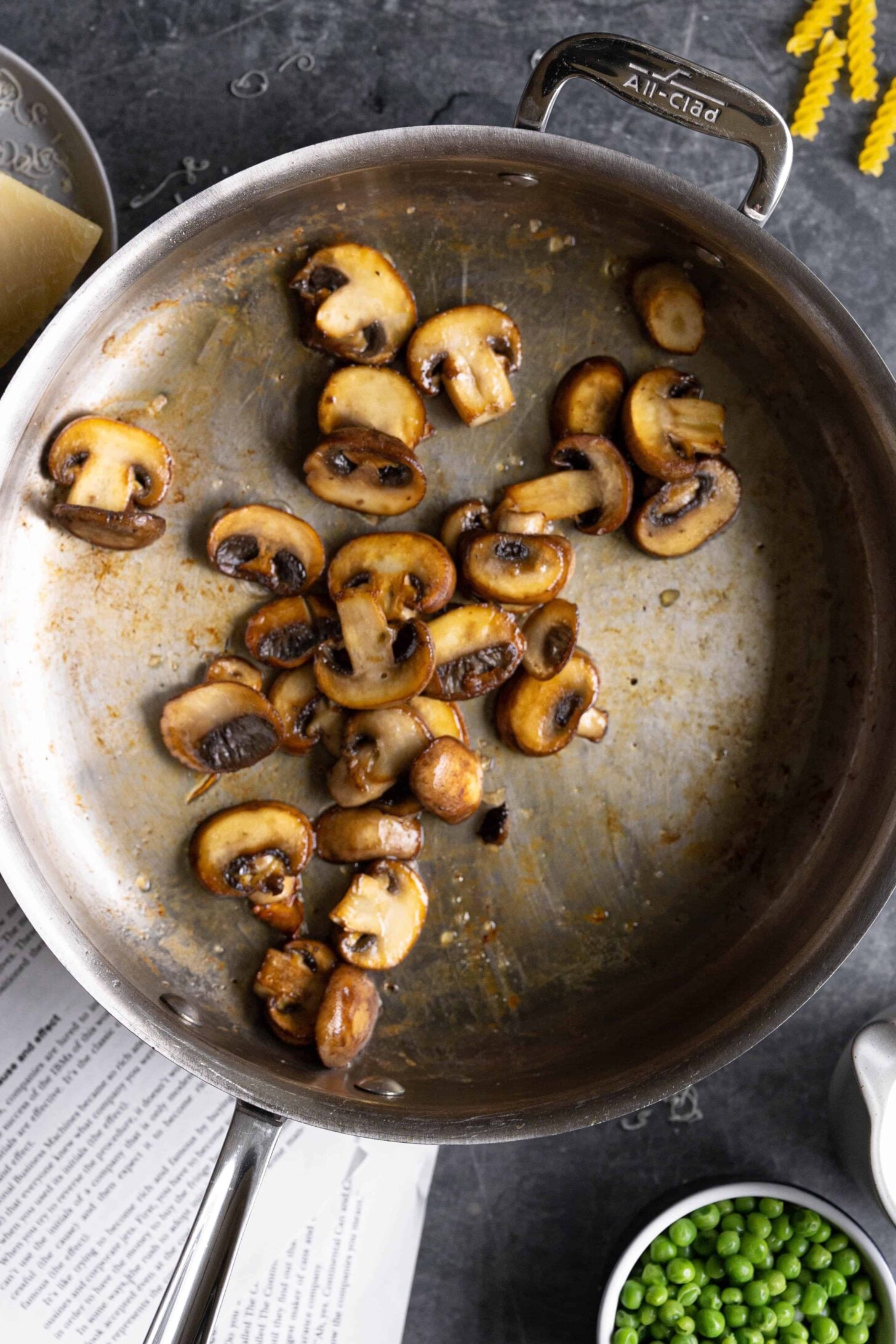 A pan with mushrooms