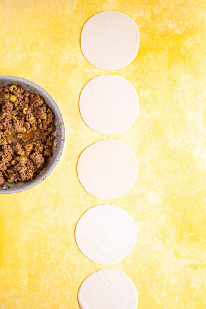 Empanadilla dough ready to be filled