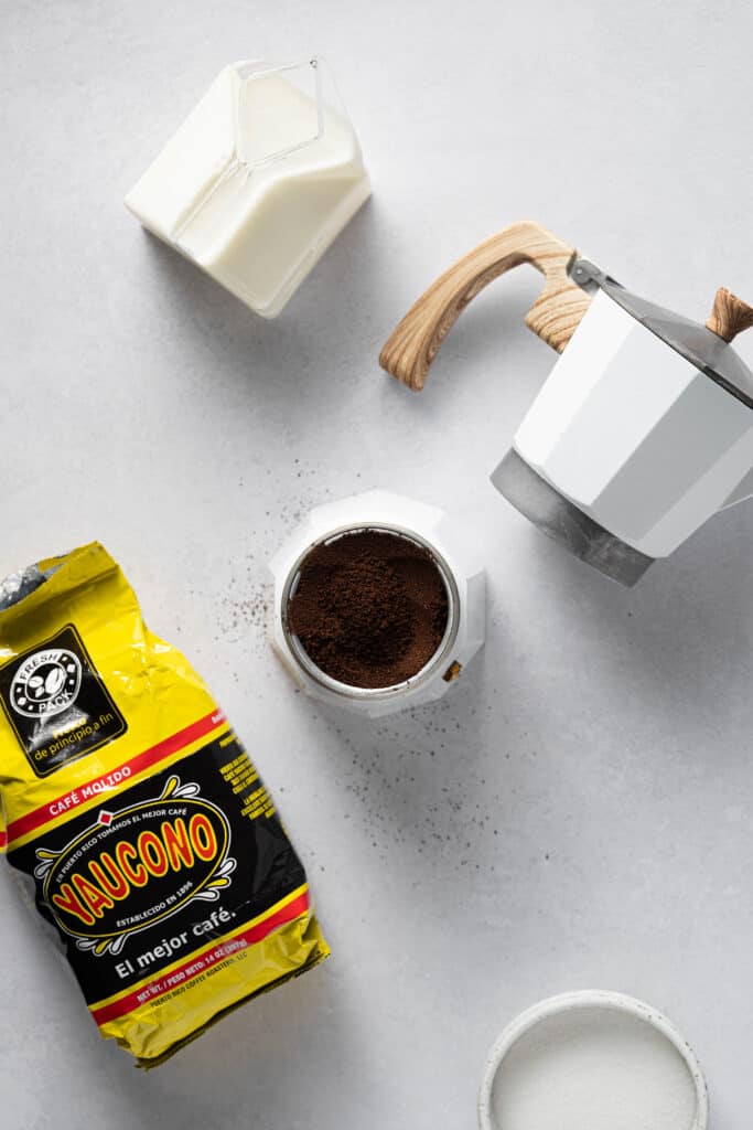 Puerto Rican coffee in a pot