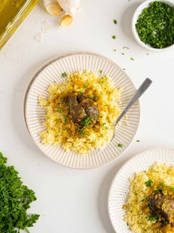 a plate of Moroccan lamb shank tagine