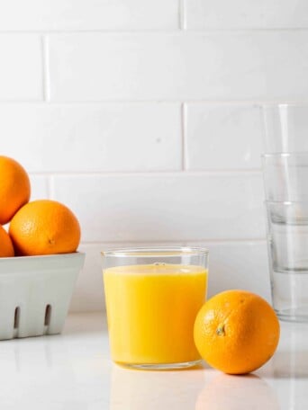 A glass of orange juice