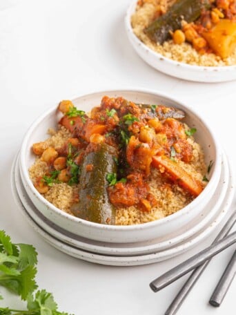 Moroccan couscous in a bowl