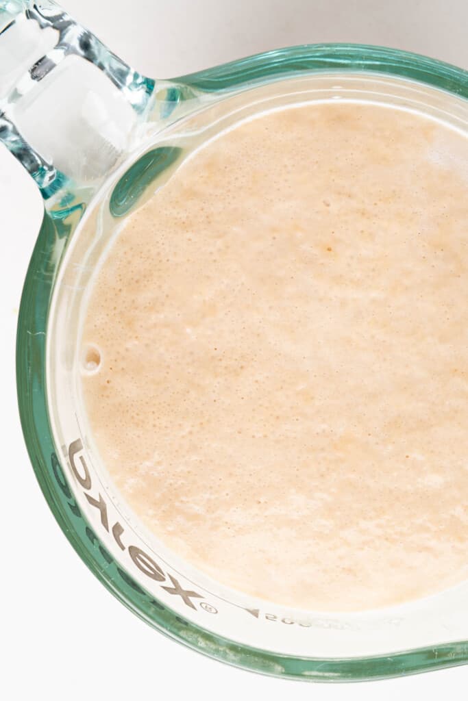 A bowl of yeast proofing