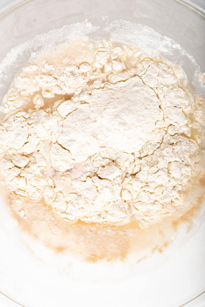A bowl of bread dough