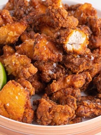 a plate of Puerto Rican fried chicken