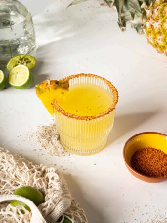 a pineapple margarita in a glass