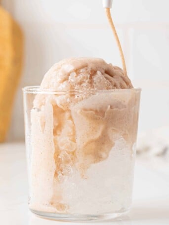 shaved ice in a glass