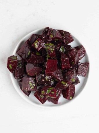 A plate of Moroccan beet salad