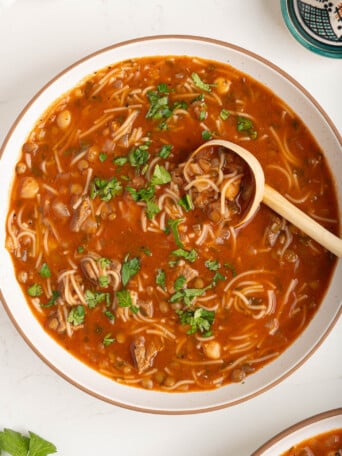 a bowl of harira soup