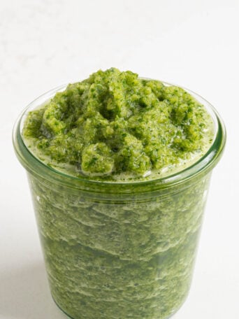 A jar of homemade sofrito.