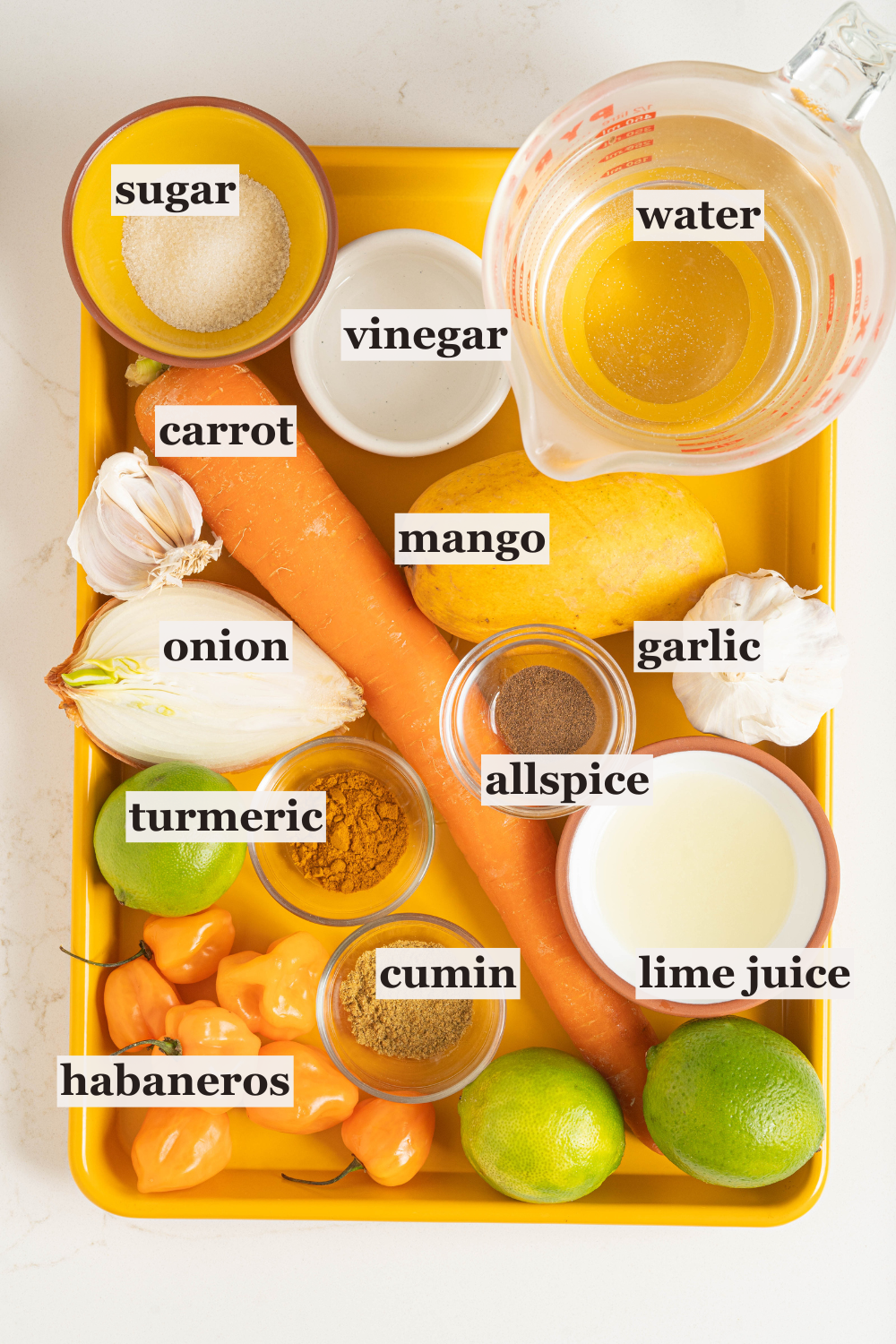 Cales of vinegar, spices, sugar and more.