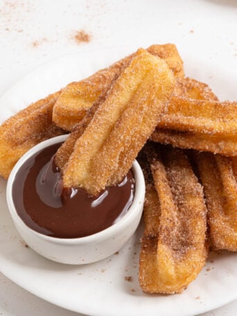 A plate of homemade churros.