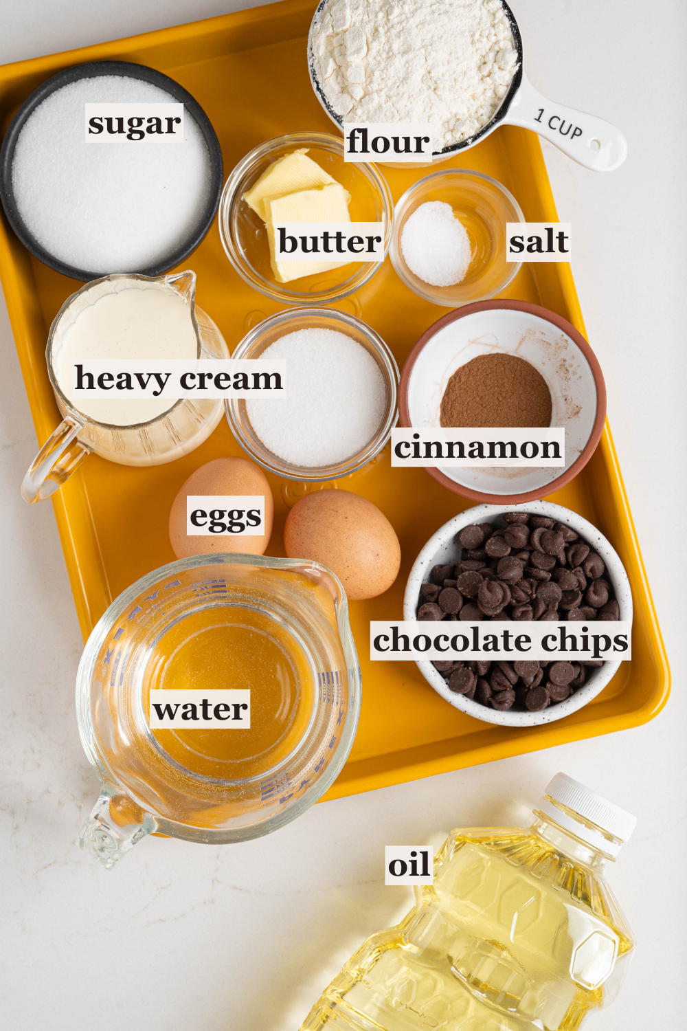 Cowards of flour, cinnamon, cream, and more.