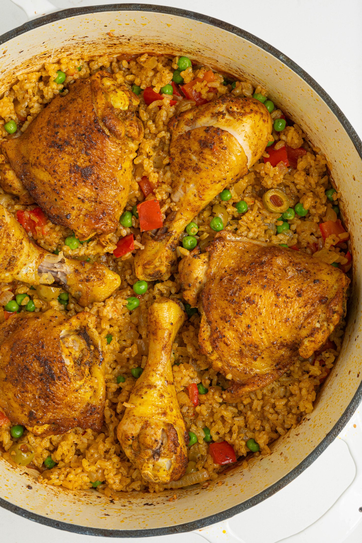 A pot of arroz con pollo.