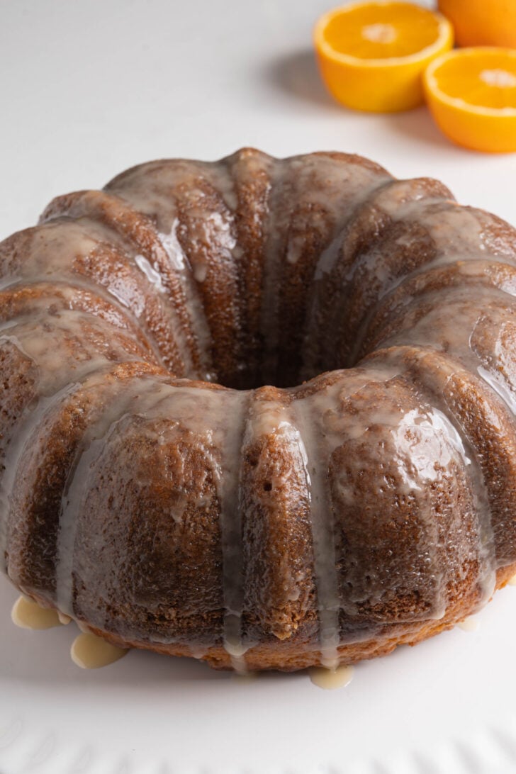 Orange Bundt Cake with Glaze.