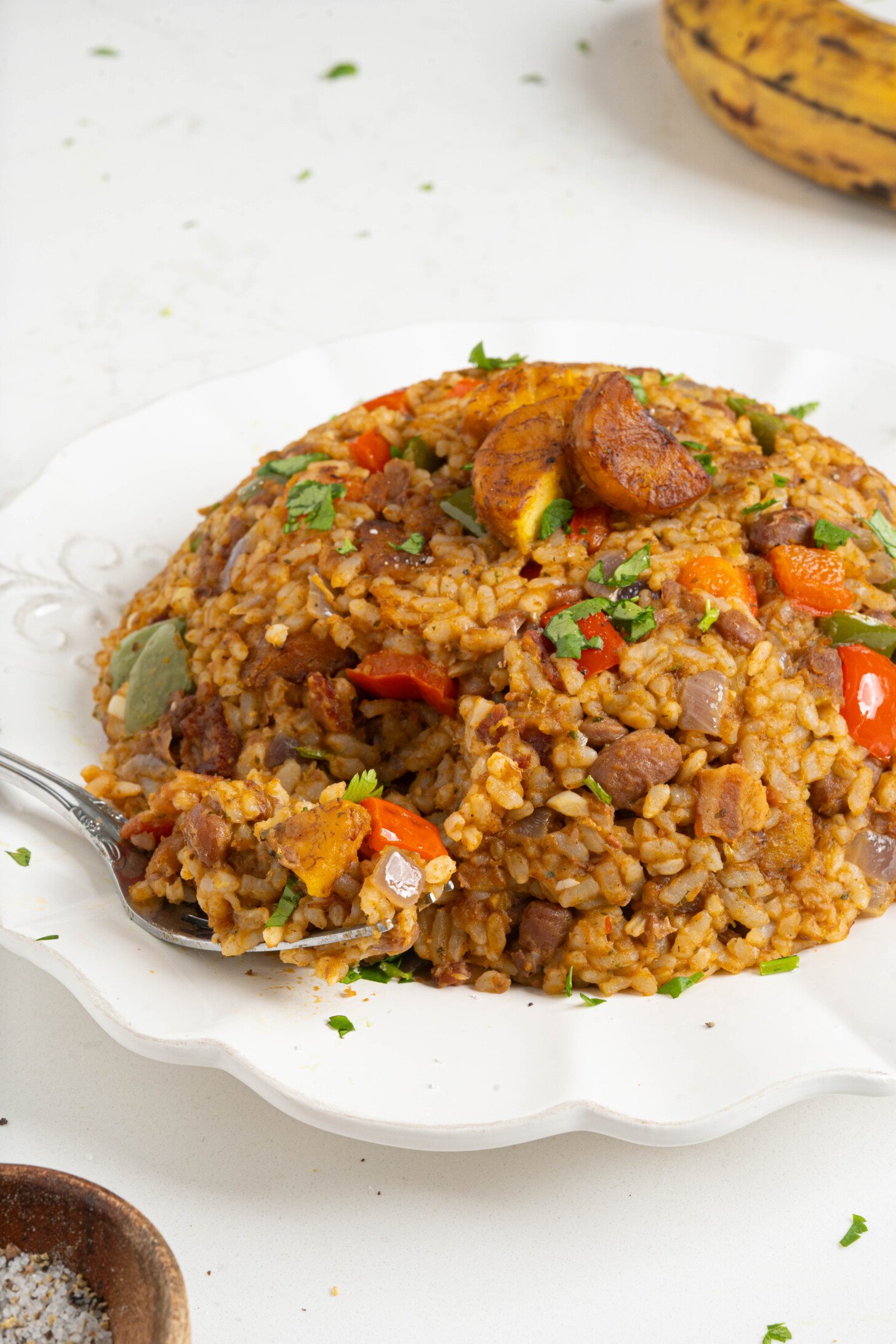 A plate of Arroz Mamposteao.
