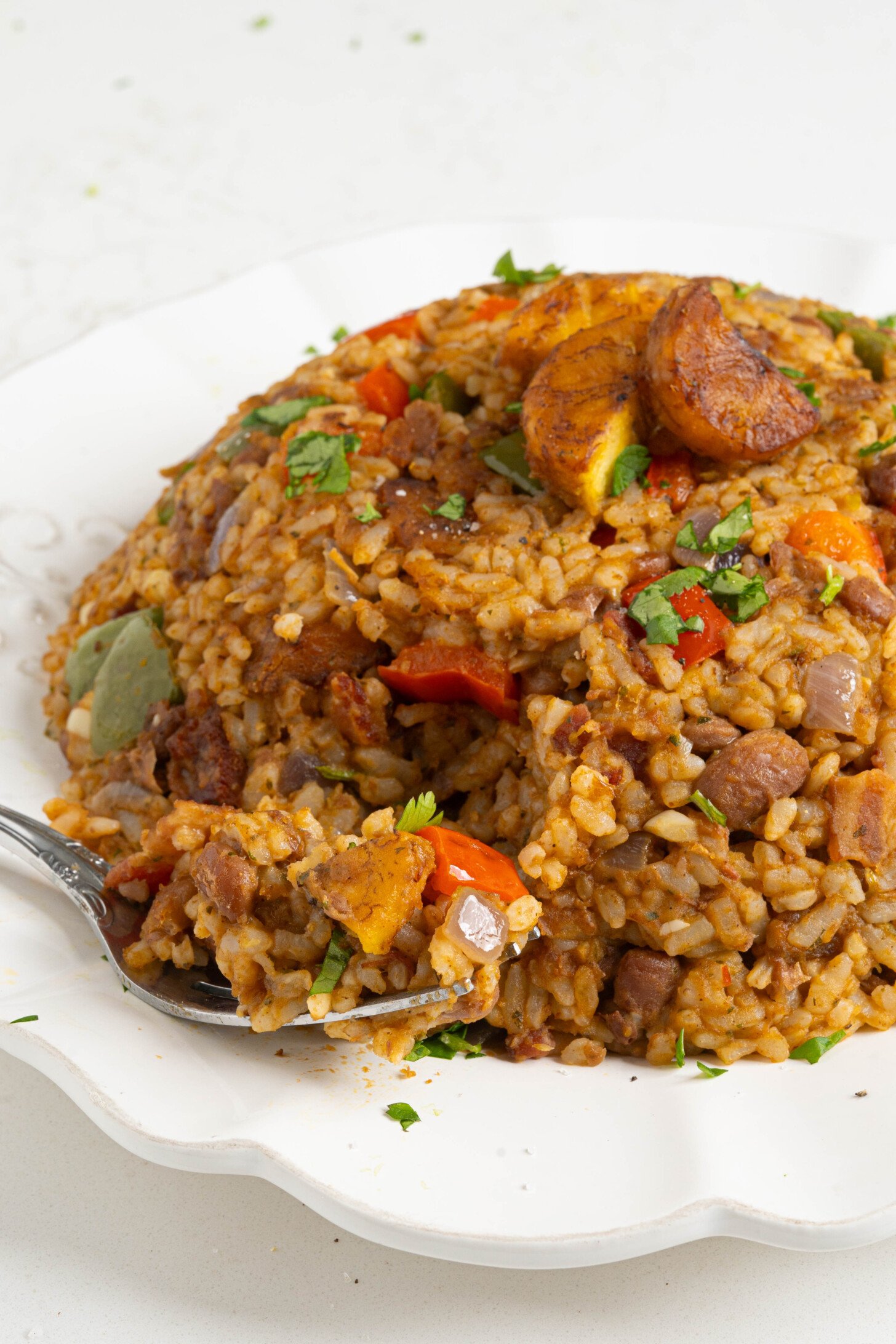 A plate of Arroz Mamposteao.