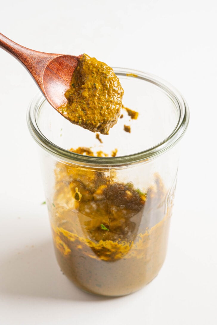 A Moroccan marinade in a bowl.