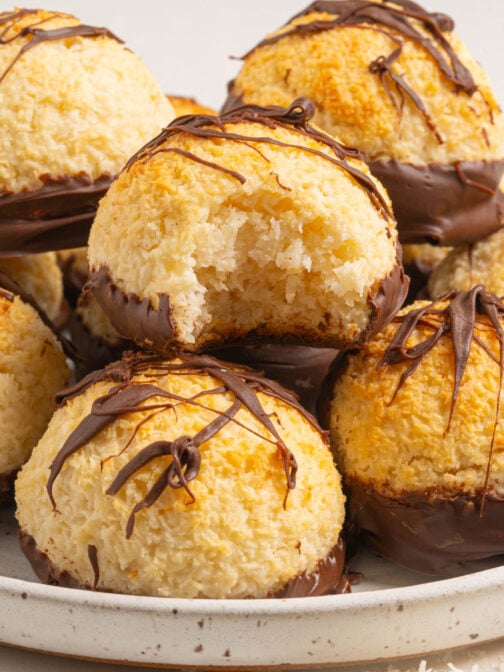 A plate of coconut macaroons.