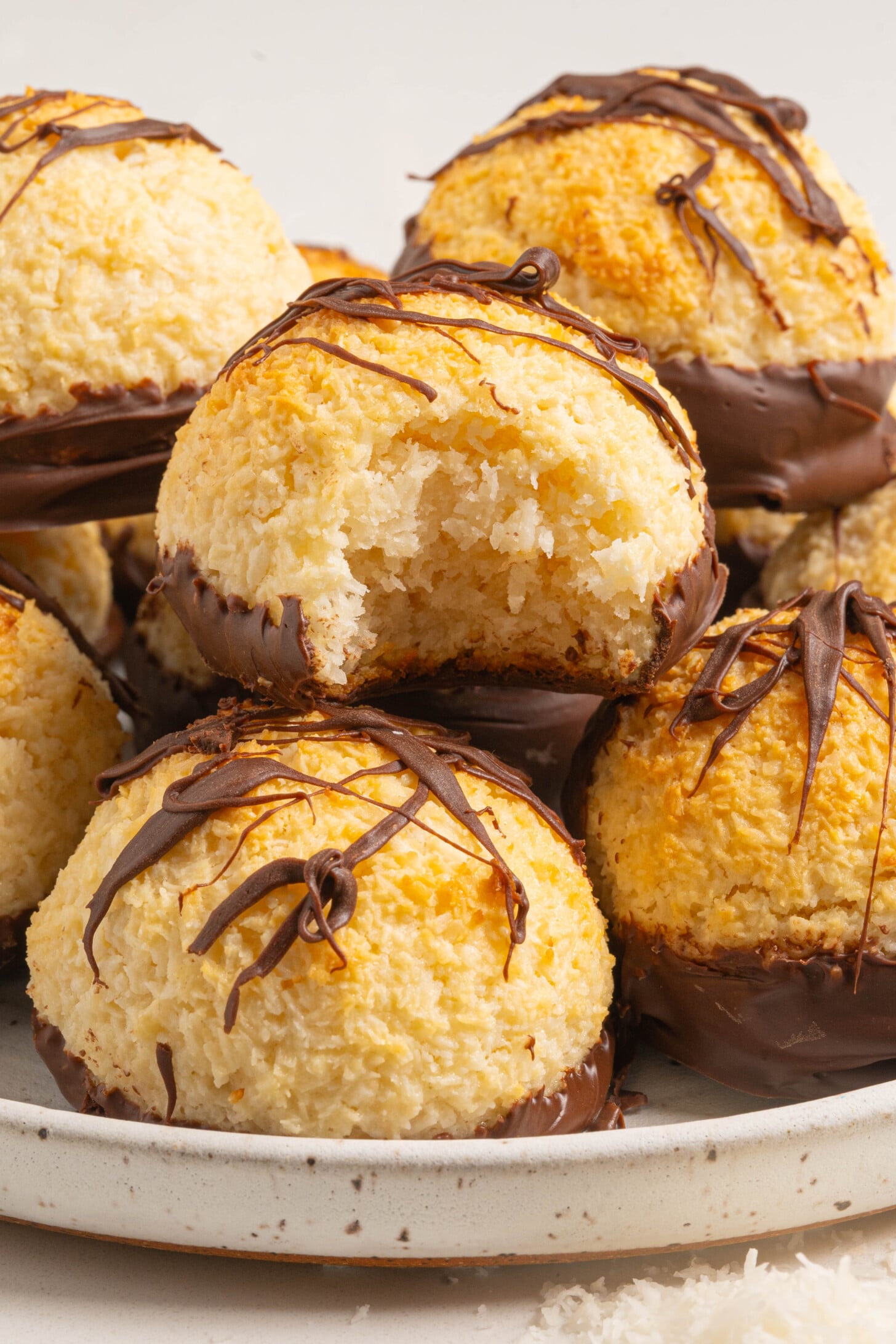 A plate of coconut macaroons.