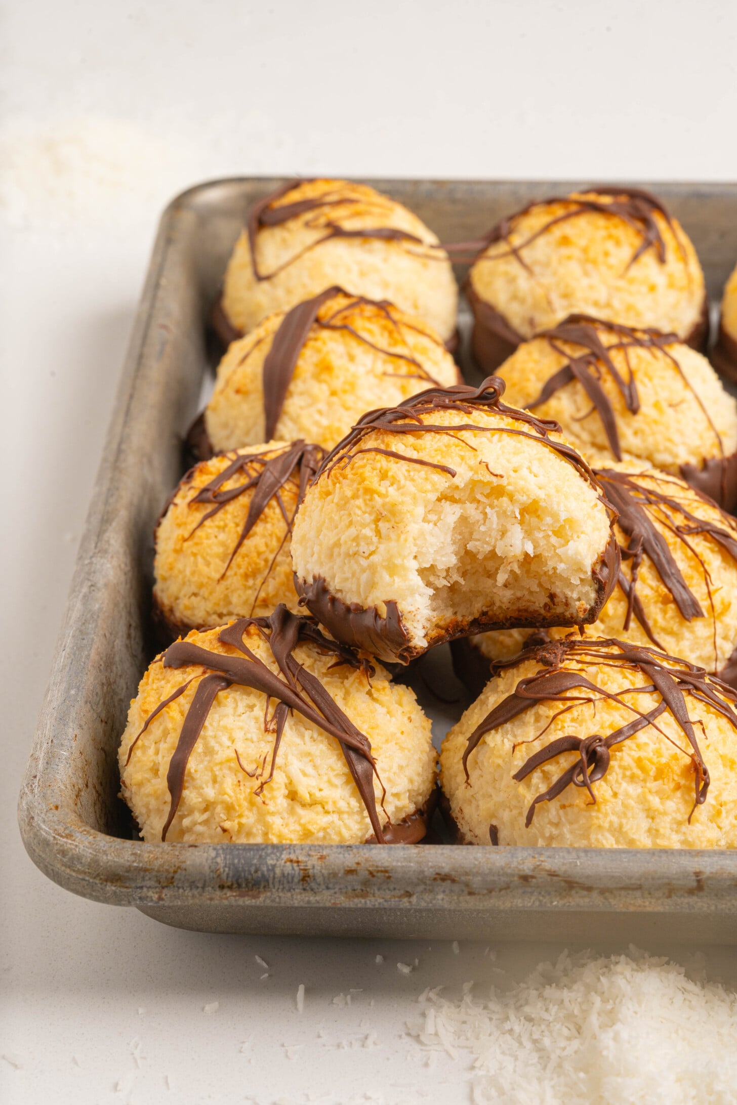 A tray of coconut macaroons.