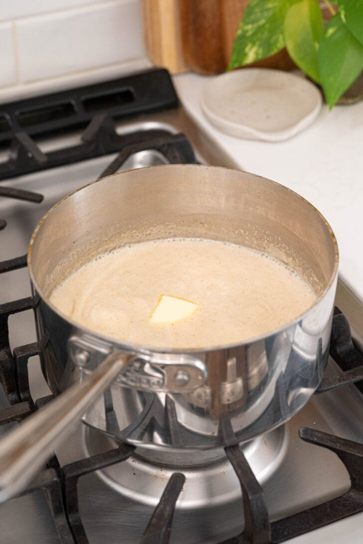 A pot of farina with butter.