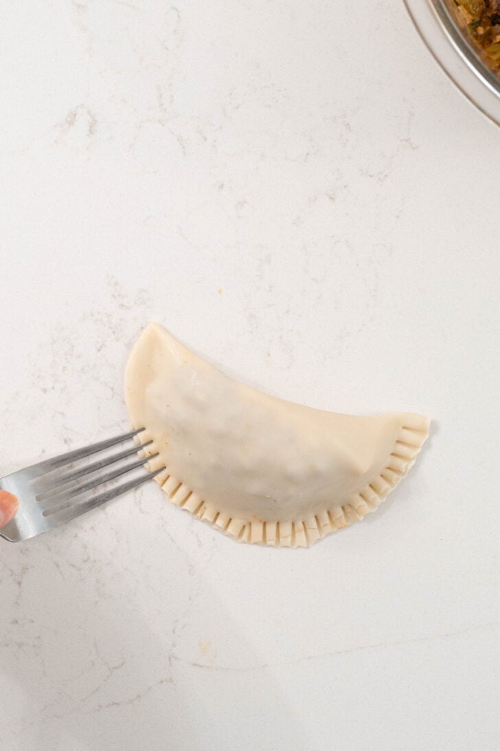A sealed empanada.