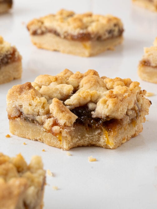 A fig bar on a white counter.