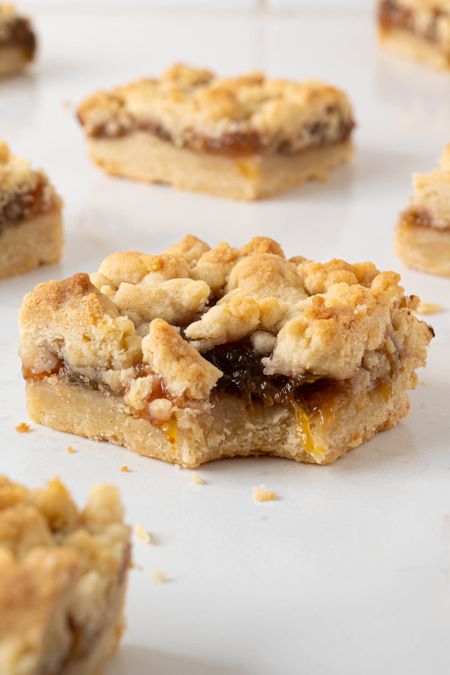 A fig bar on a white counter.